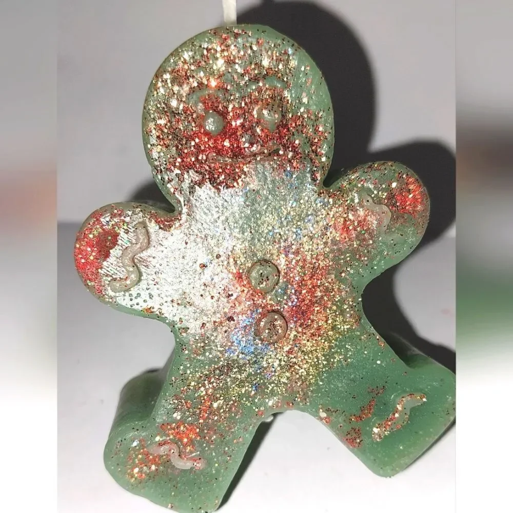 Hand crafted limited edition Gingerbread man candle